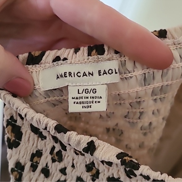 American Eagle Outfitters Blush and Brown Leopard Smocked Sundress - Picture 5 of 5